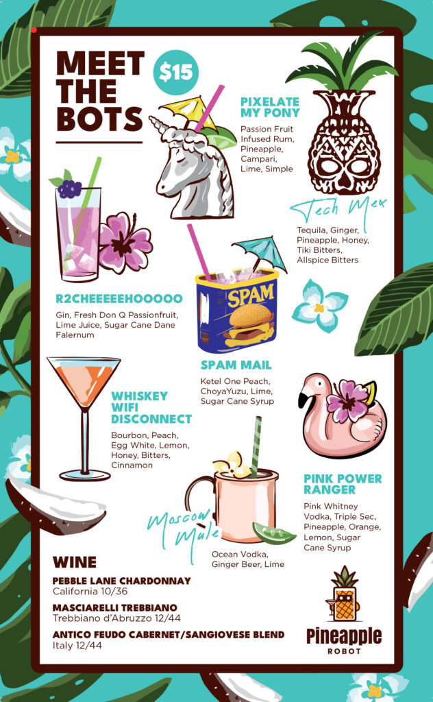 pineapple robot drink menu one